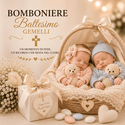 Bomboniere battesimo gemelli